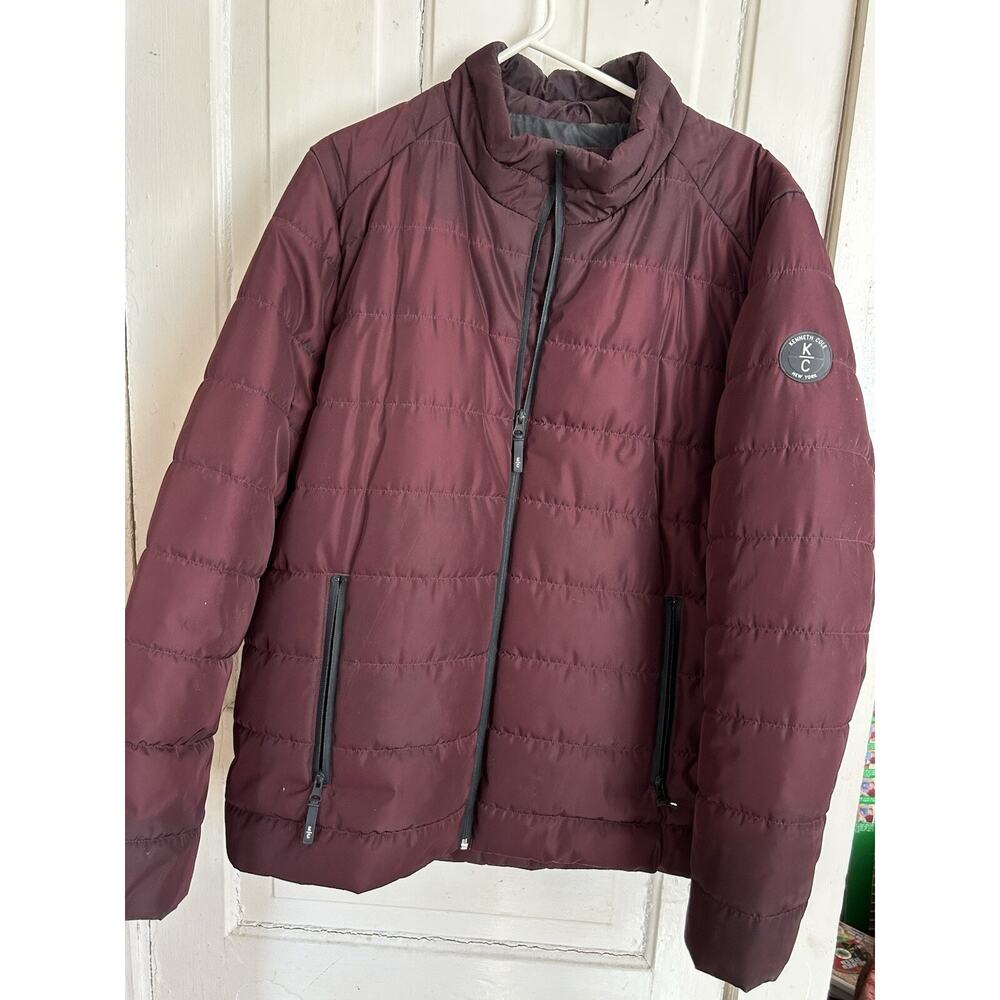 Kenneth Cole Winter Puffer Jacket Coat 2XL Maroon